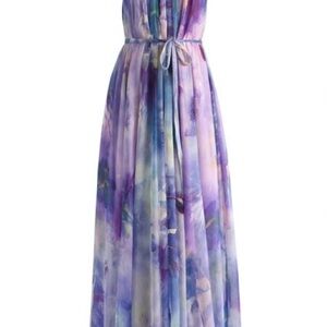 Chicwish Purple Floral Maxi Dress